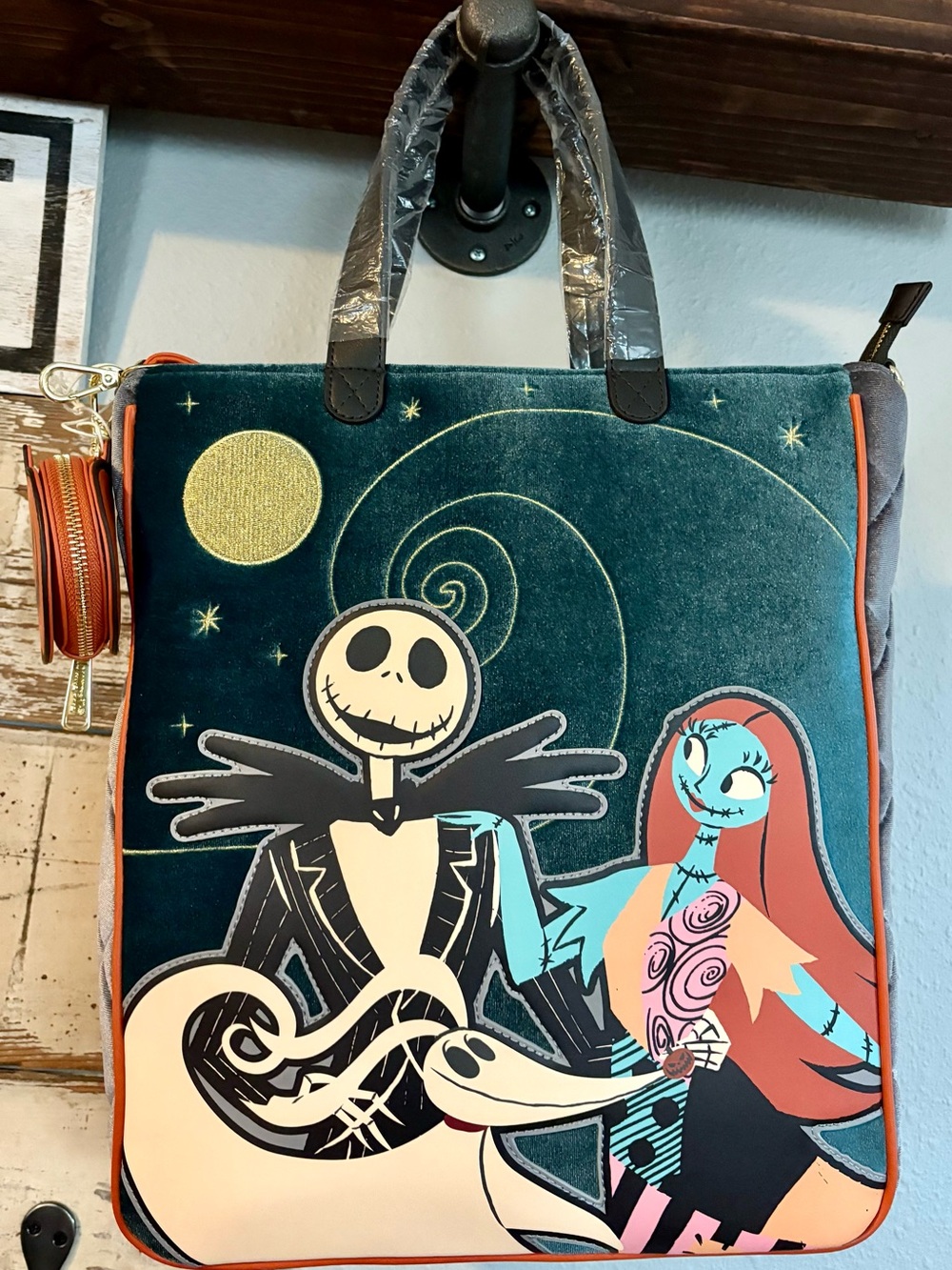 Loungefly Disney Nightmare Before Christmas Jack and Sally Tote w/ Coin Bag BNWT